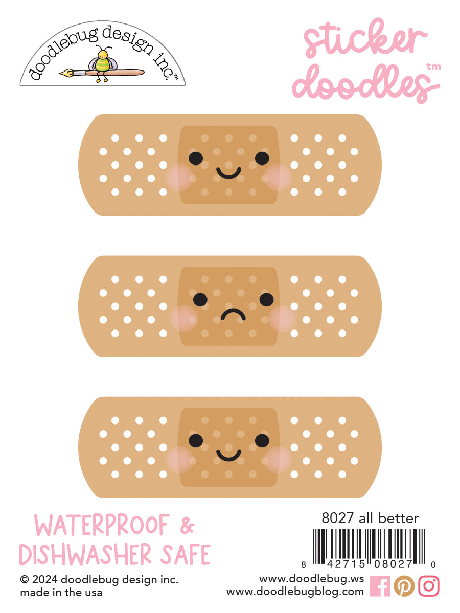 Pre-Order NEW Doodlebug Happy Healing All Better Sticker Doodles