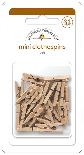 Doodlebug NEW Mini Clothespins Kraft