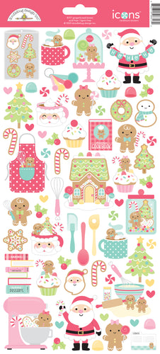 Pre-Order Doodlebug Gingerbread Kisses Icon Stickers