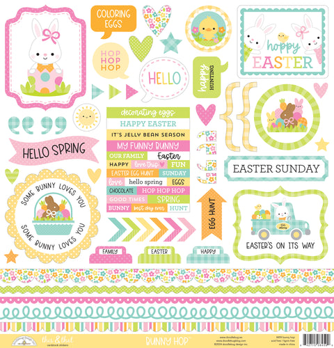 Pre-Order NEW Doodlebug Bunny Hop This & That Sticker Sheet