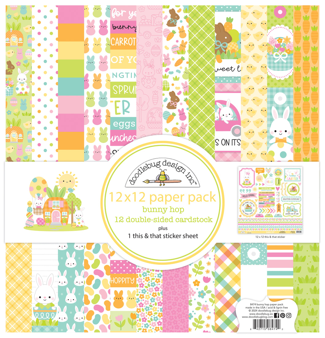 Pre-Order NEW Doodlebug Bunny Hop 12x12 Paper Pack