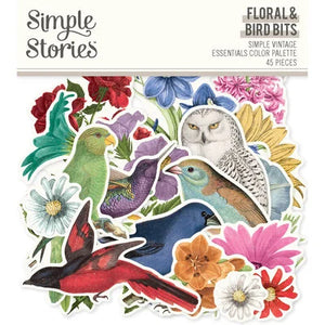 Simple Stories Vintage Essentials Color Palette Floral & Bird Bits