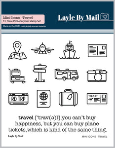 Layle By Mail Travel Mini Icons Stamp Set