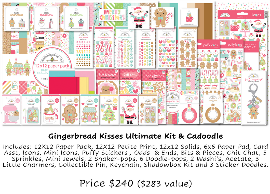 PRE-Order Doodlebug Gingerbread Kisses ULTIMATE Kit & CaDoodle