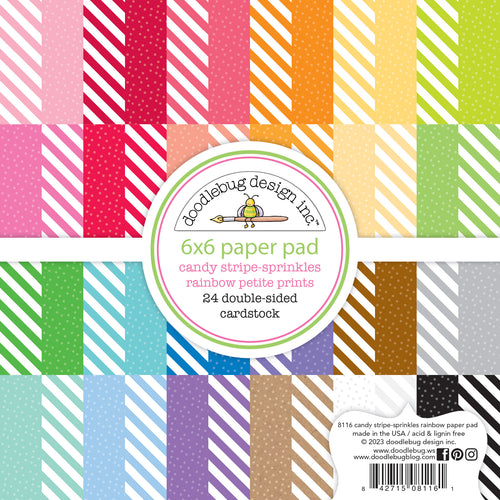 Pre-Order Doodlebug Candy Stripe-Sprinkle 6x6 Petite Print Pad