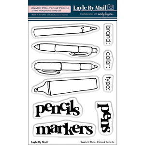 Layle By Mail Swatch This Pens & Pencils 3x4 Stamp