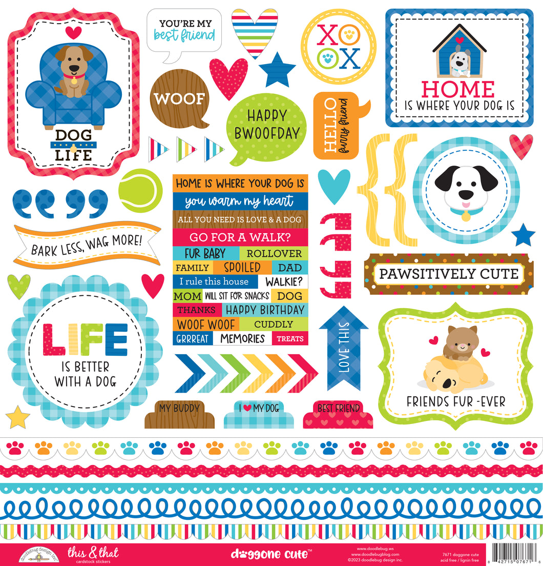 Pre-Order Doodlebug Doggone Cute This & That Stickers
