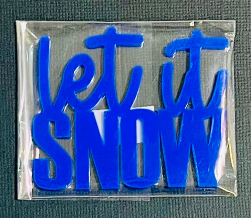 Large Acrylic Let It Snow 3” Royal Blue