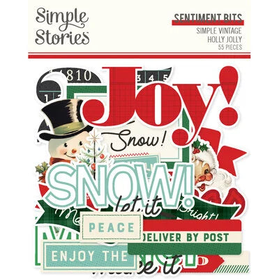 Simple Stories Simple Vintage Holly Jolly Sentiment Bits