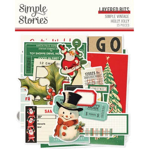 Simple Stories Simple Vintage Holly Jolly Layered Bits