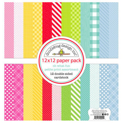 Pre-Order NEW Doodlebug Oh What Fun 12x12 Petite Print Paper Pack