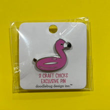 Load image into Gallery viewer, Flamingo Floatie 3 Craft Chicks Exclusive Doodlebug Pin
