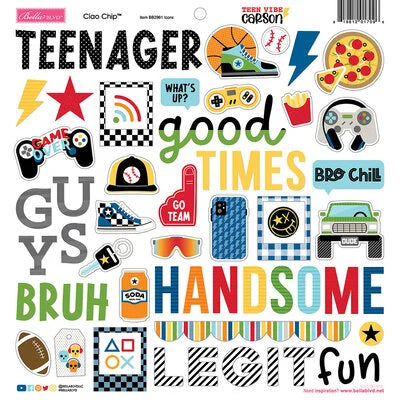 Bella Blvd Teen Vibe Carson Chipboard Stickers