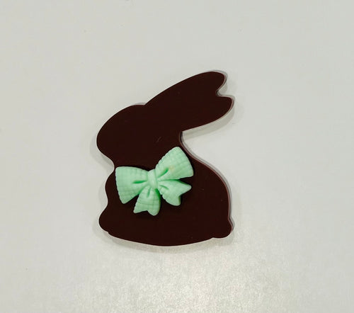 Chocolate Bunny Acrylic with Mint Bow