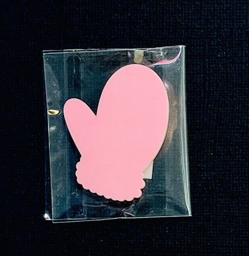 Small Acrylic Mitten 1.5” Pink