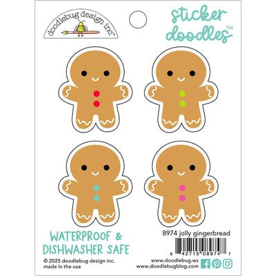 Pre-Order NEW Doodlebug Oh What Fun Doodle Stickers Jolly Gingerbread
