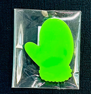 Small Acrylic Mitten 1.5” Lime Green