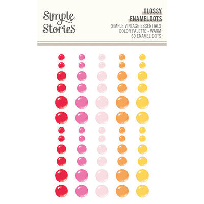 Simple Stories Vintage Essentials Color Palette Glossy Enamel Dots Warm