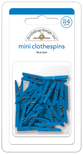 Doodlebug NEW Mini Clothespins Blue Jean