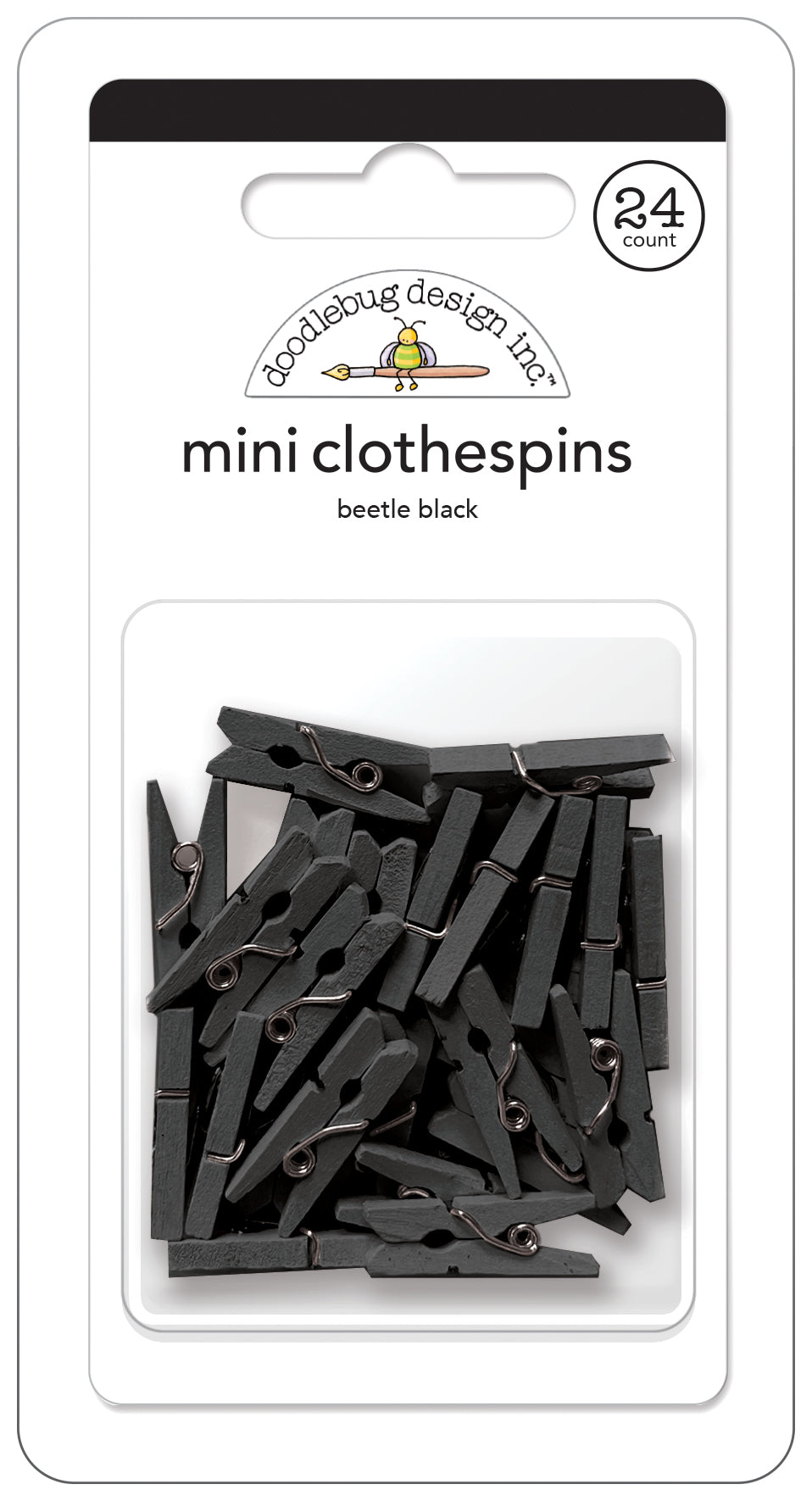 Doodlebug NEW Mini Clothespins Beetle Black