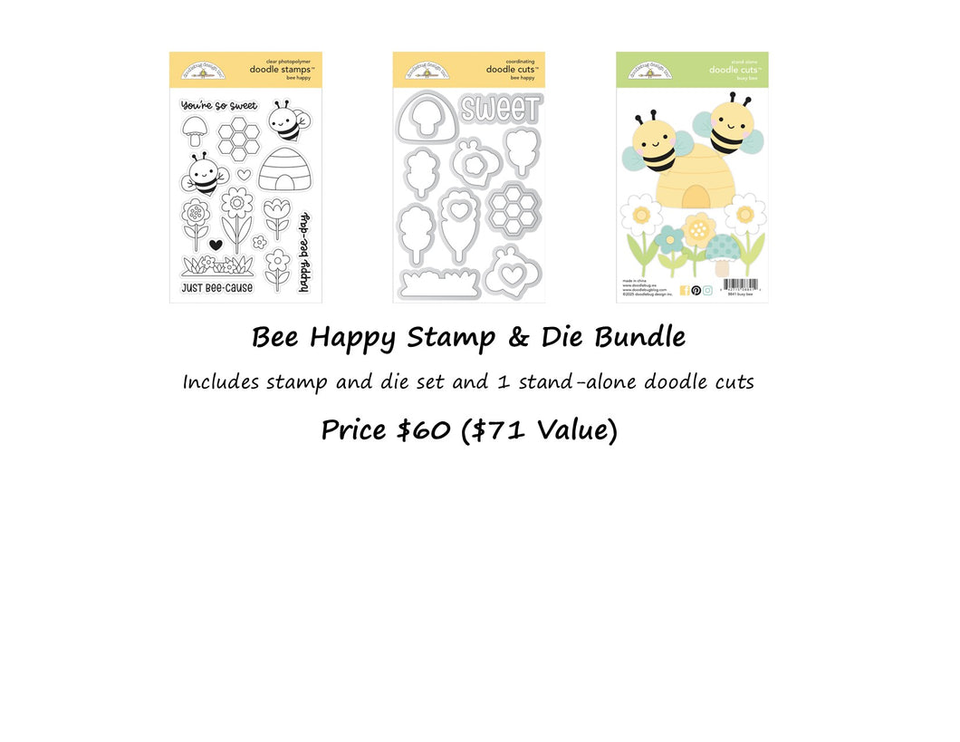 Pre-Order Doodlebug Bee Happy Stamp & Die Bundle