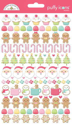 Pre-Order Doodlebug Gingerbread Kisses Puffy Stickers