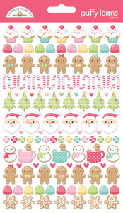 Doodlebug Gingerbread Kisses Puffy Stickers