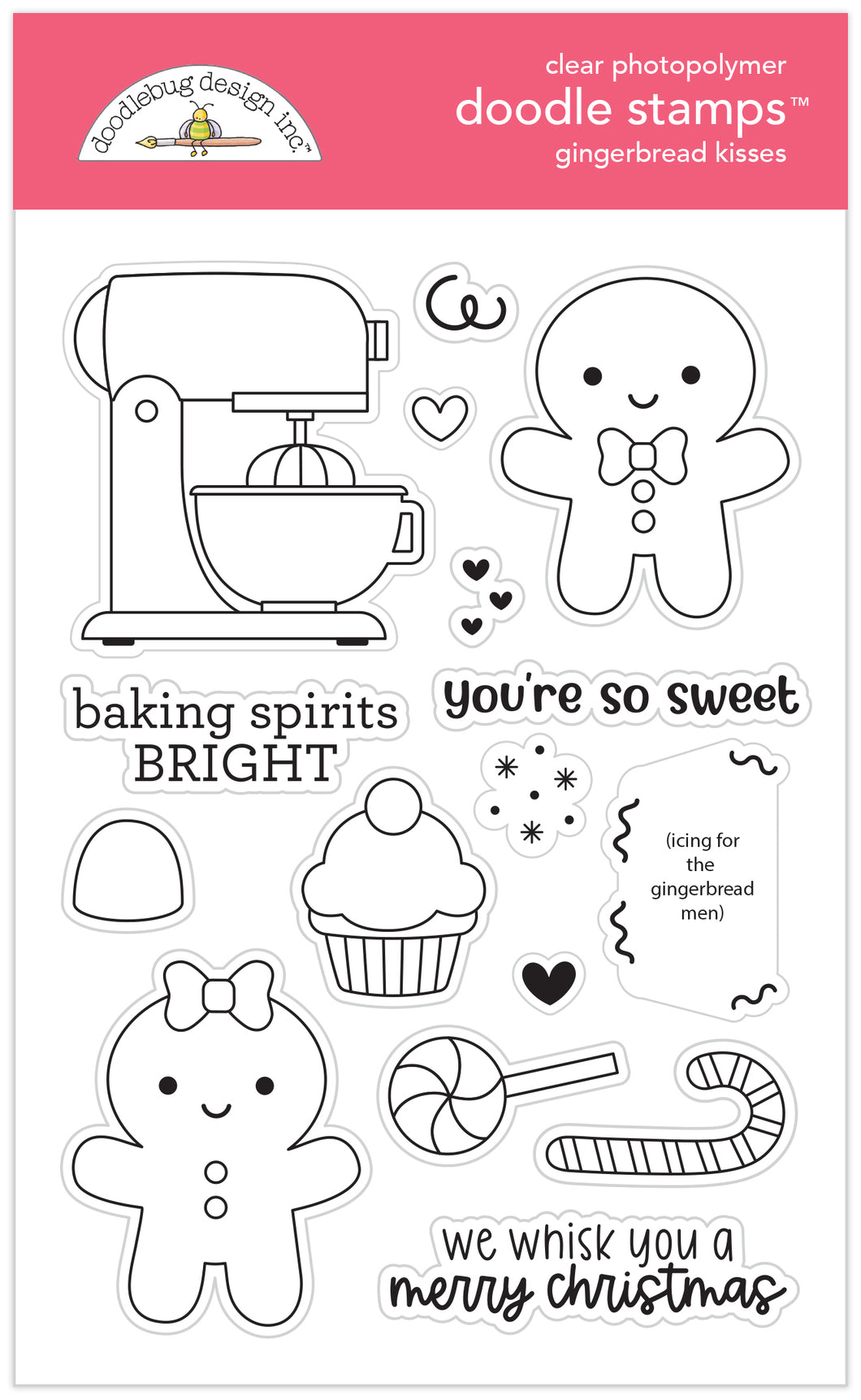 Pre-Order Doodlebug Gingerbread Kisses Doodle Stamps