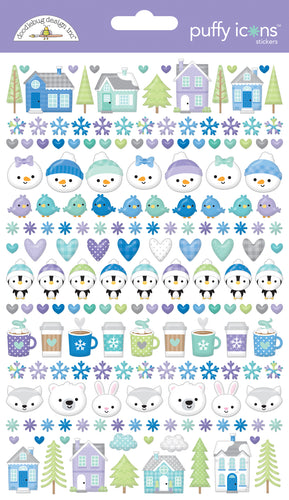 Doodlebug Snow Much Fun Puffy Icon Stickers