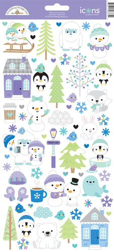 Doodlebug Snow Much Fun Icon Stickers