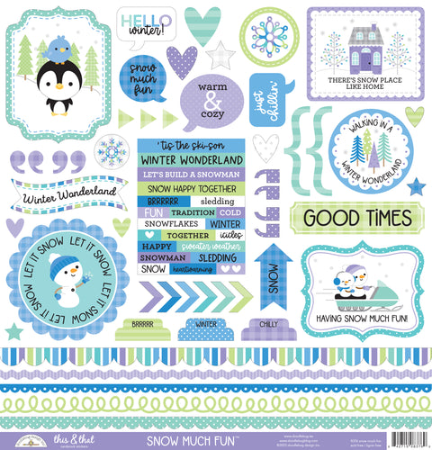 Doodlebug Snow Much Fun This & That Stickers