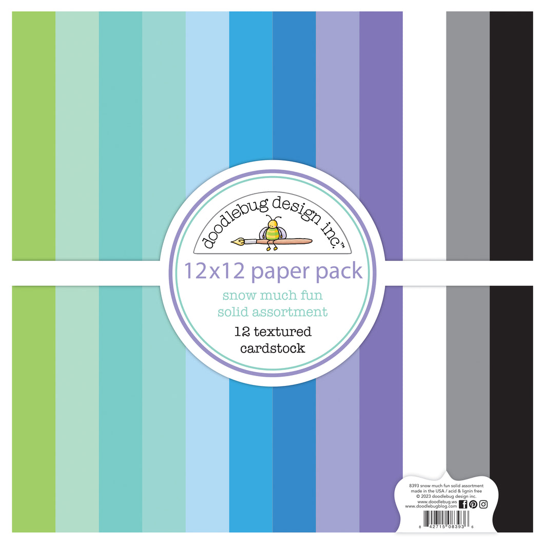 Doodlebug Snow Much Fun Solid Paper Pack