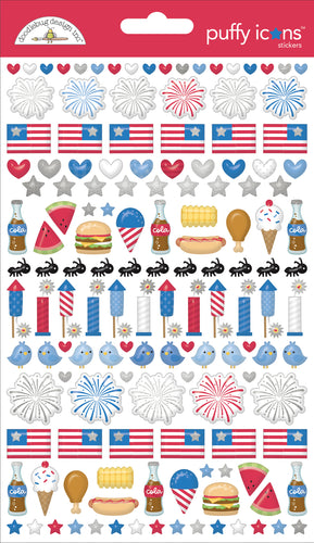 Pre-Order Doodlebug Hometown USA Puffy Icon Stickers