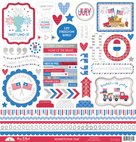 Pre-Order Doodlebug Hometown USA This & That Sticker Sheet