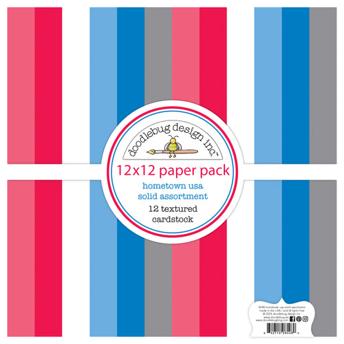 Pre-Order Doodlebug Hometown USA 12x12 Solids Paper Pack