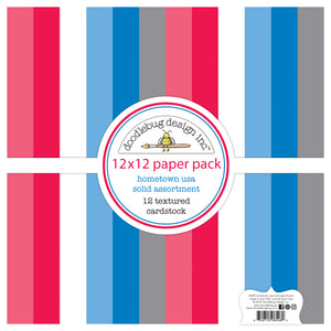 Pre-Order Doodlebug Hometown USA 12x12 Solids Paper Pack