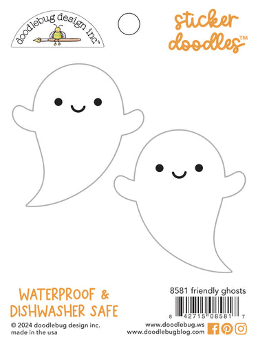 Pre-Order Doodlebug Hey Pumpkin Friendly Ghosts Doodle Stickers