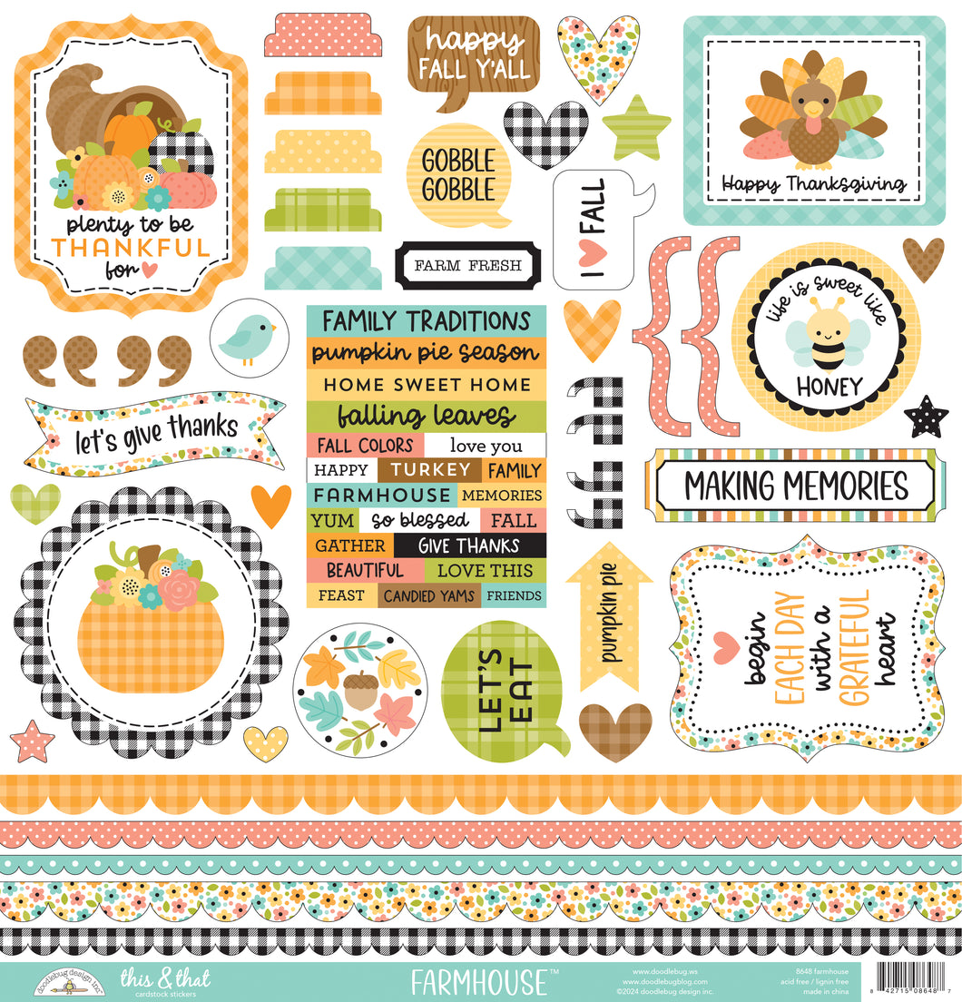 Doodlebug Farmhouse This & That Sticker Sheet