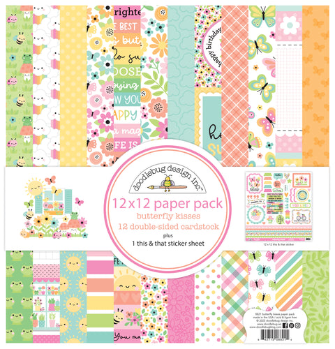 Pre-Order Doodlebug Butterfly Kisses12x12 Paper Pack