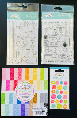 Doodlebug Stamp & Die Bundle Sew Happy