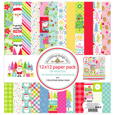 Pre-Order NEW Doodlebug Oh What Fun 12x12 Paper Pack