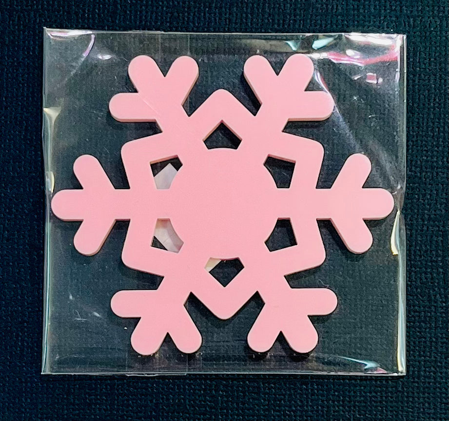 Large Acrylic Snow Flake 3” Pink