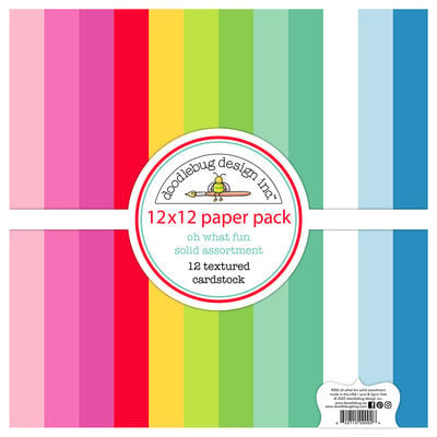 Pre-Order NEW Doodlebug Oh What Fun 12x12 Solid Paper Pack