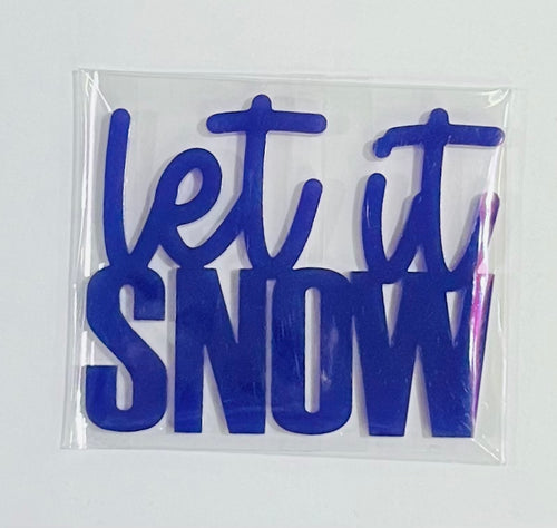 Large Acrylic Let It Snow 3” Dark Purple