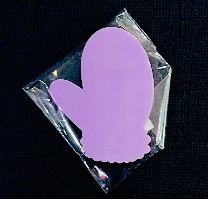 Small Acrylic Mitten 1.5” Light Purple