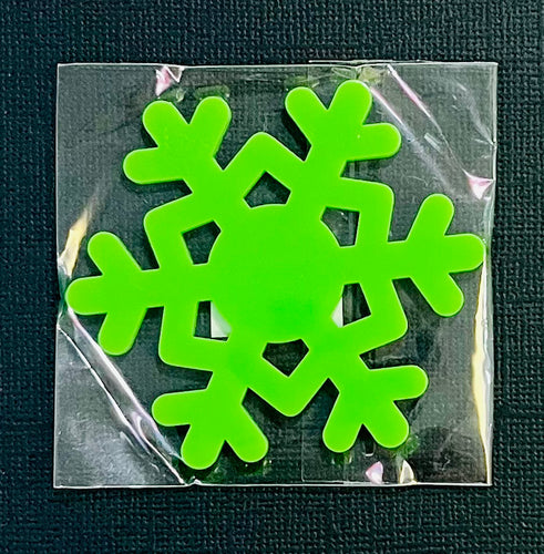 Large Acrylic Snow Flake 3” Lime Green