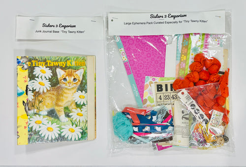 Junk Journal Base Book & Coordinating Ephemera Pack Tiny Tawny Kitten