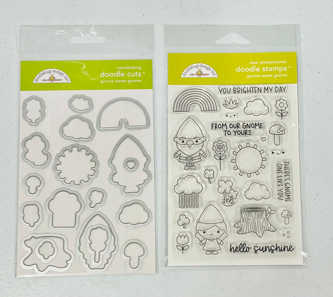 Doodlebug Gnome Sweet Gnome Stamp & Die Bundle