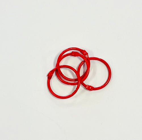 Metal Rings 1”- 4 Pack RED