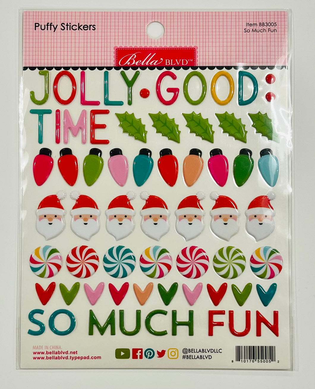 Bella Blvd Merry Mingle Puffy Stickers